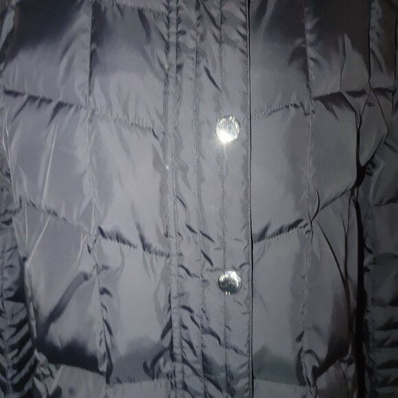 Brooks Brothers 346 Womens Black Quilted Down Puffer Jacket Size L Button Zip - Picture 7 of 8